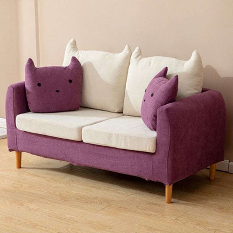 22.83" H Velvet Square Arm Modern Sofa with Tight Back slipcovered Sofa