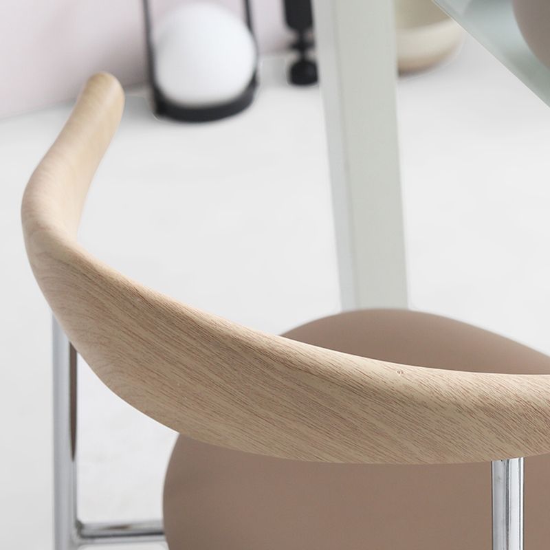 Modern Style Upholstered Armless Chair Leather Dining Chair with Metal Base