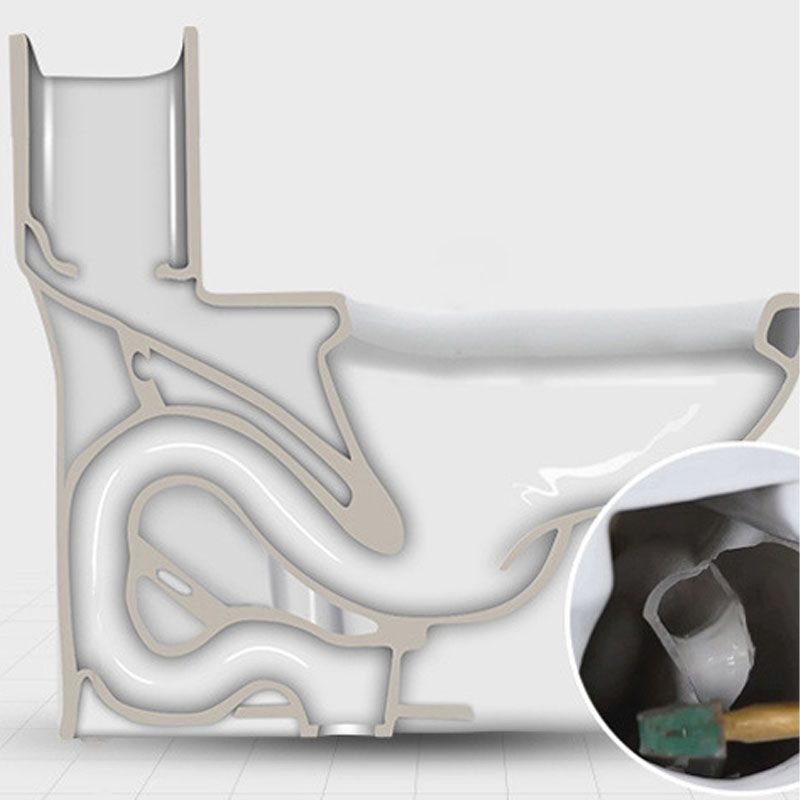 White Ceramic Floor Toilet Elongated One Piece Toilet with Glazed Surface