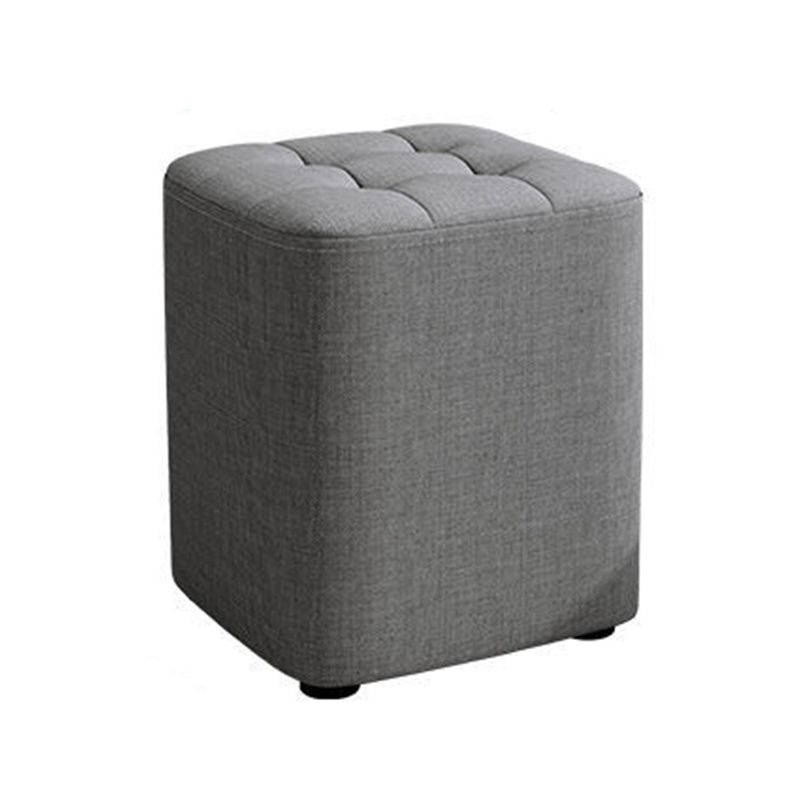 Square Pouf Ottoman Solid Color Tufted Fabric Fade Resistant Contemporary Pouf
