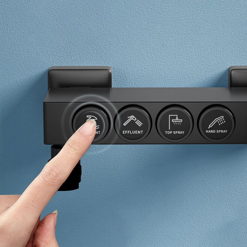 Modern Style Shower System Copper Spot Resist Rectangle Wall Mounted Shower System