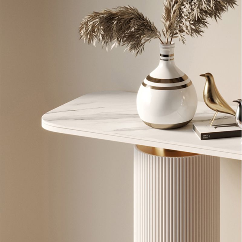 33.46" H Console Table with Rectanglel Shaped Top, Accent Table with Metal Base