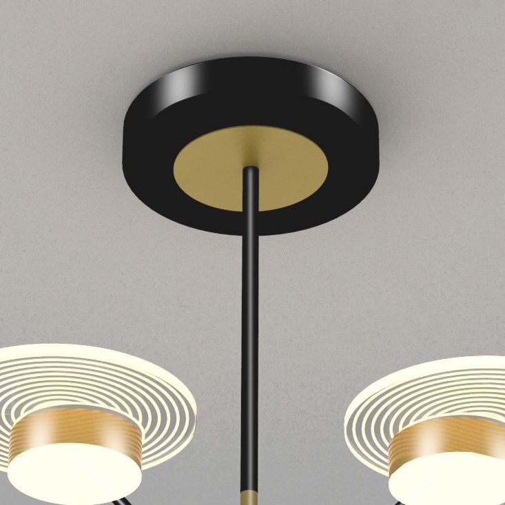 Bloemen woonkamer kroonluchter verlichting acryl minimalistische led hanger lamp in black-gold