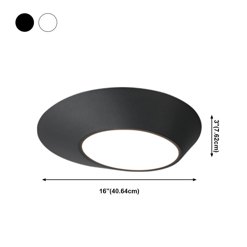 Modern Creative LED Ceiling Light Lacquered Aluminium Geometric Flush Mount with Acrylic Shade