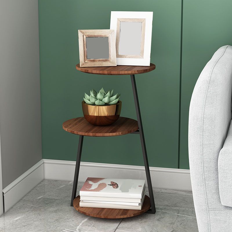 14.56 inch Wide Scandinavian Style Side End Table Metal Abstract Side Accent Table