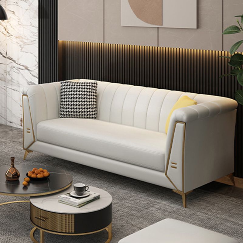 28.34" Wide Faux Leather Tuxedo Arm Sofa with Tufted Split-Back