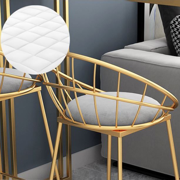 1/3 Pieces Glam Gold Iron Bar Table Set White Stone Top Bistro Set with Shelf