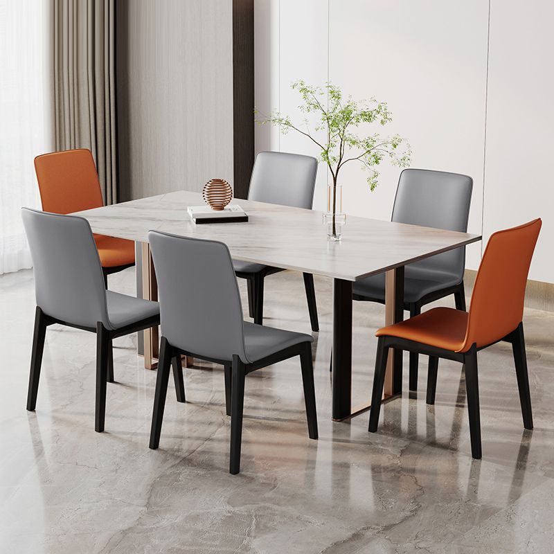 Nordic Style Wood Chair Solid Back Kitchen Side Chair for Dinning Room