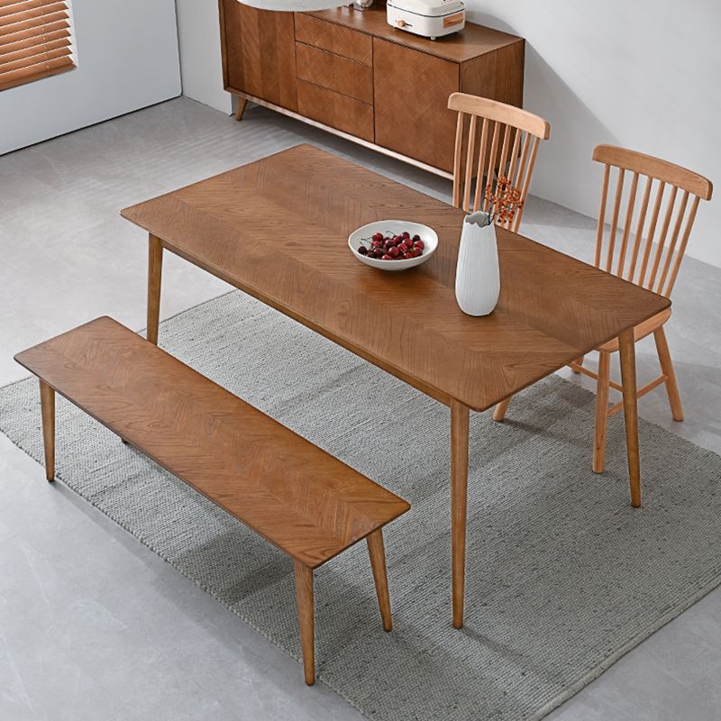 Modern Dining Set 1/4 Pcs Solid Wood Dining Table and Chairs with Bench