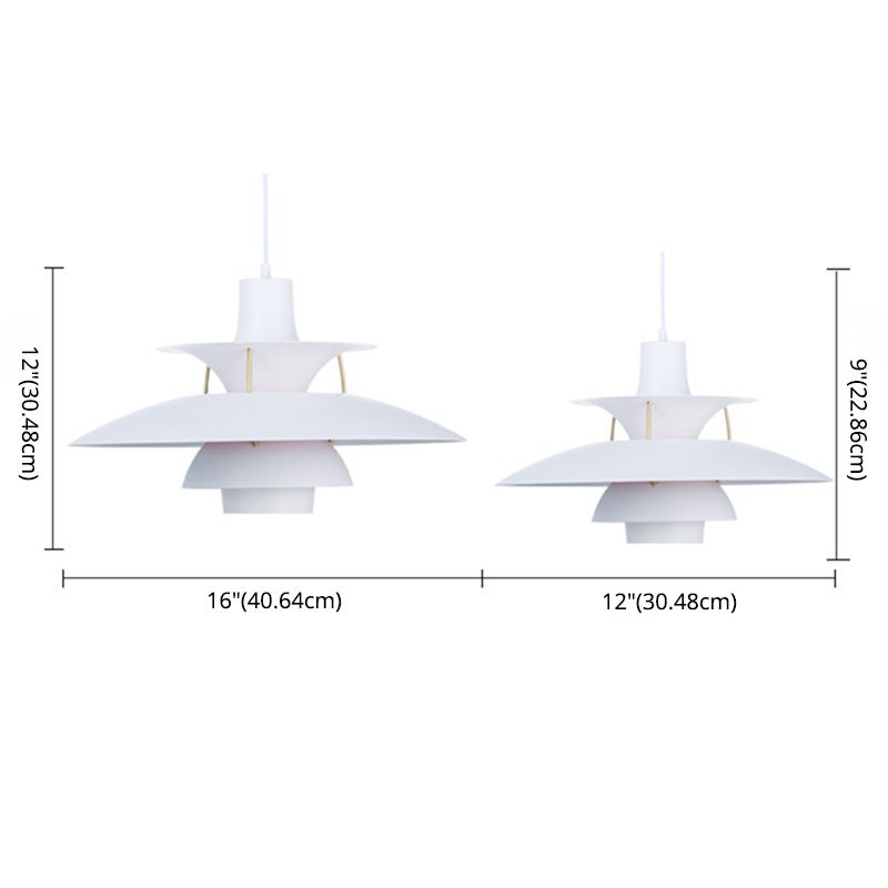1 niveaux concentriques en couches légères lampe à pension nordique lampe suspendue en métal pour salle à manger
