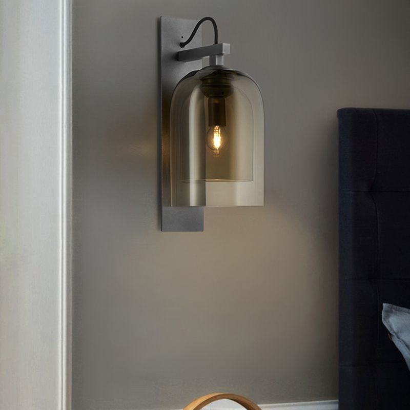 Glass Geometric Shape Sconce Light Modern-Style 1-Light Wall Light Fixtures