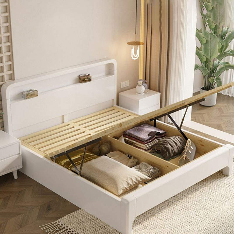 Modern Wood Standard Bed Bookcase Included Bed with Headboard for Bedroom