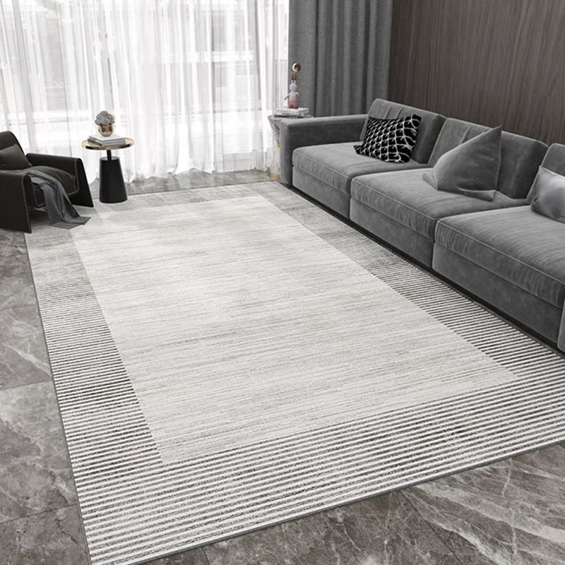 Light Grey Modern Carpet Polyester Striola Carpet Stain Resistant Carpet for Home Decor