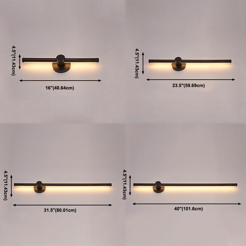 Metalen lineaire wandlicht SCONCES LED HEDENDAAGE WANDELEMUST LICHTBRIJFTE IN ZWART