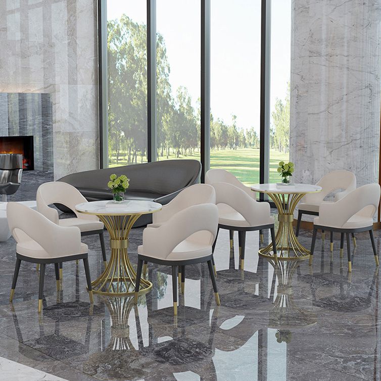 Glam Sintered Stone Dining Table Set 1/2/3/4/5 Pieces Dining Set for Home Use
