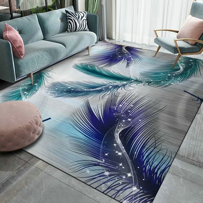 Gouden Feather Rug Polyester Nieuwigheid Rug Stain Resistant Tap voor woonkamer