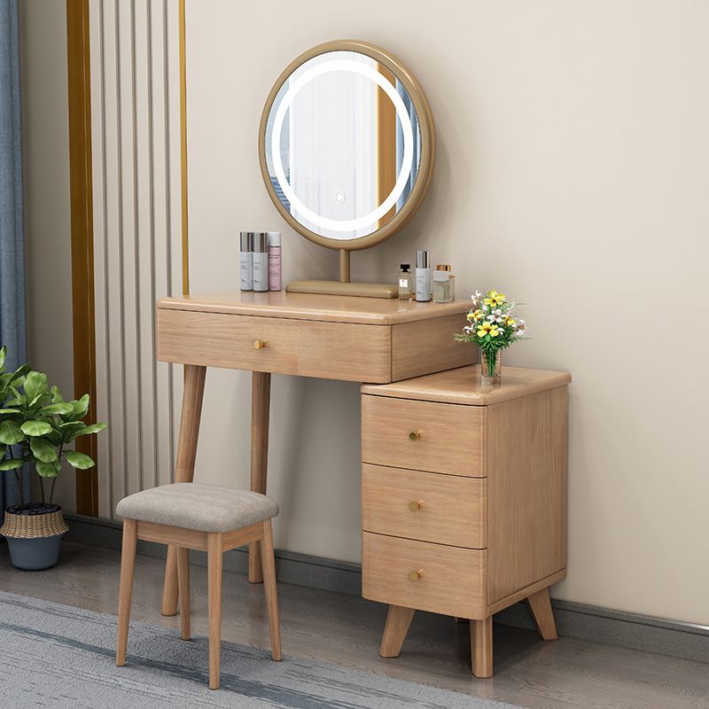 Solid Wood Makeup Vanity Desk Modern Makeup Vanity Desk Table with 4 Drawers
