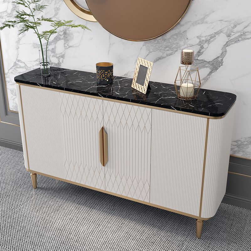 Glam Style Gold Base Sideboard Cabinet 35.4-inch High Engineered Wood Credenza
