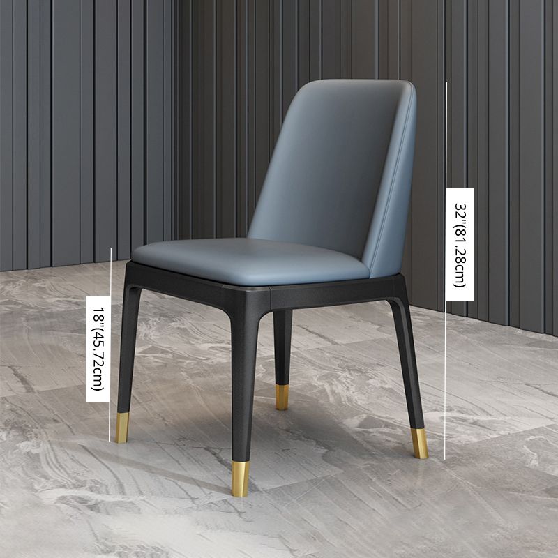 Scandinavian Metallic Fixed Dining Table Rectangle Formal Dinette Set with Balck Base