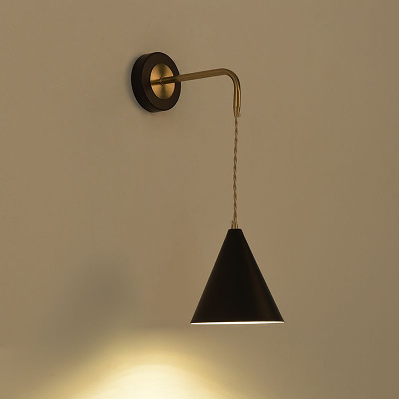 Contemporary Metal Wall Light Black/White Lighting for Living Room