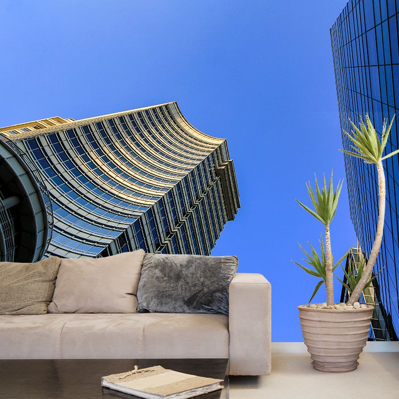 Urban Building Wall Decor for Office and Meeting Room, Stain-Resistant Murals