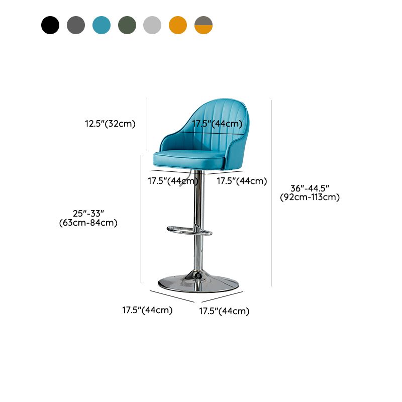 Industrial Liftable Bar Stool PU Leather Counter Bar Stool with Metal Legs for Home