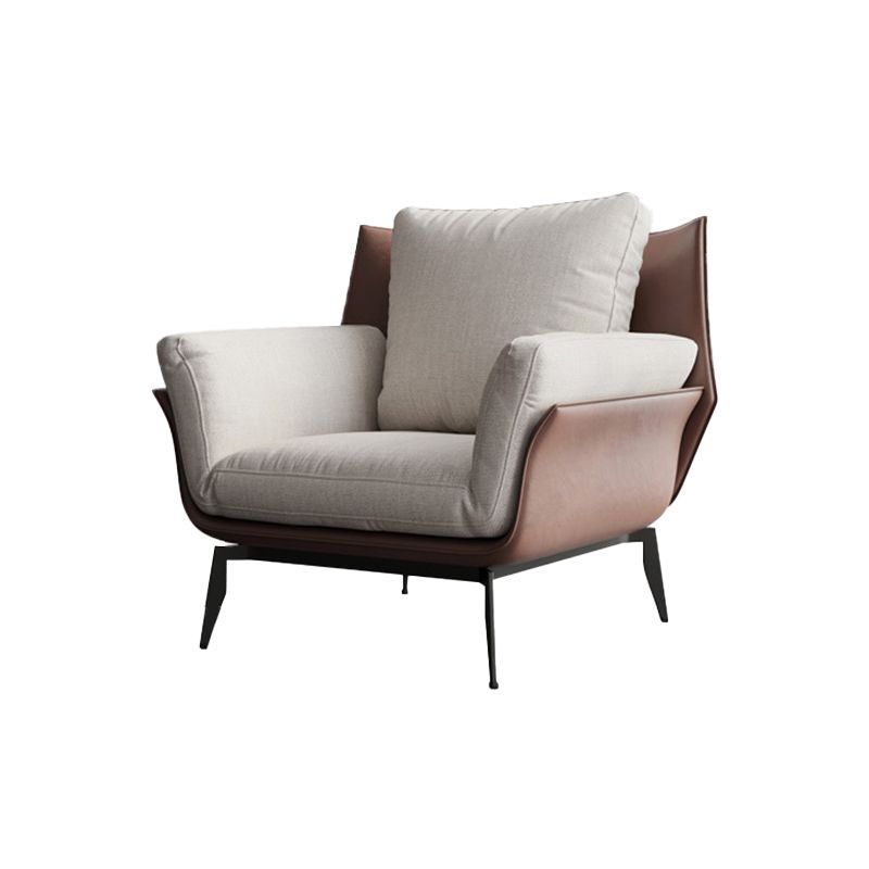Contemporary 4 Legs Chair Flared Arms Chair with Removable Cushions