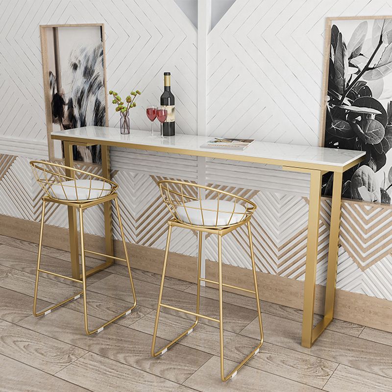 Rectangle Artificial Marble Bar Table Set Luxurious 1/2/3/4/5/7 Pieces Counter Table Set