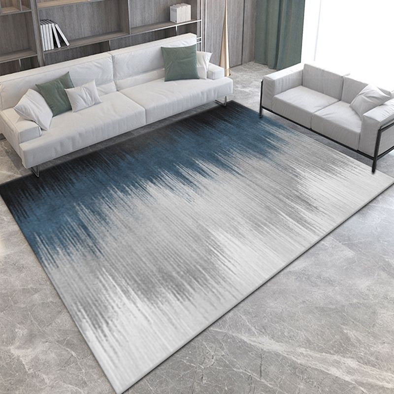 Black Modern Rug Polyester Graphic Rug Stain Resistant Rug for Living Room