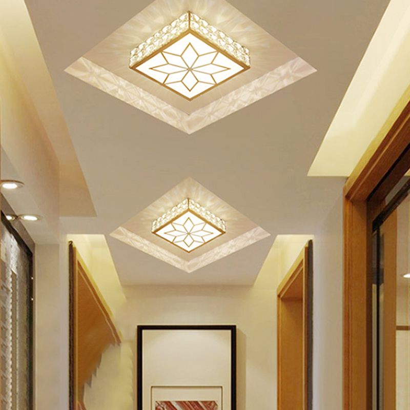 Geometric Ceiling Lamp Modern Iron 1 Light Flush Mount with Hole 2-3.5'' Dia for Aisle