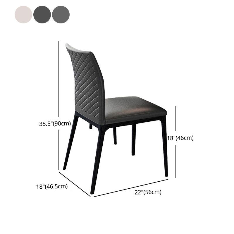 Modern Style Dining Chair Armless Chairs with Metal Legs for Kitchen