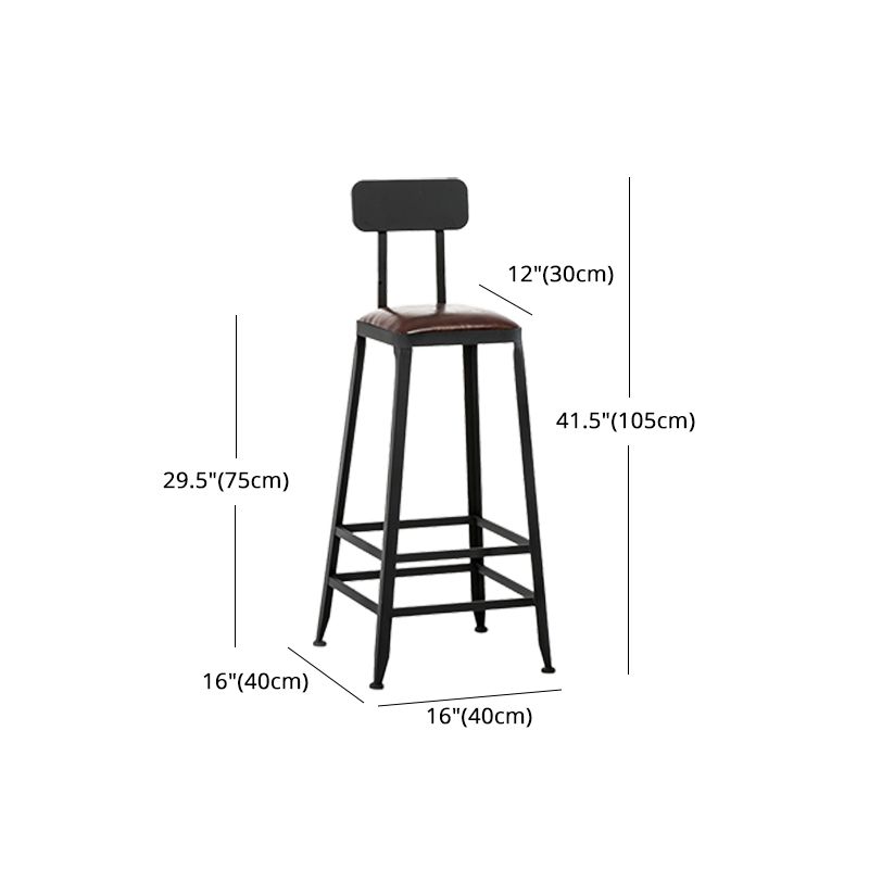 Iron Bar and Counter Stool Industrial Indoor Vintage Brown Counter Height Stools