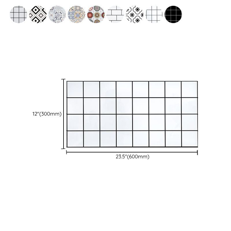 Square Mosaic Tile Plastic Peel and Stick Tile for Kitchen and Bathroom