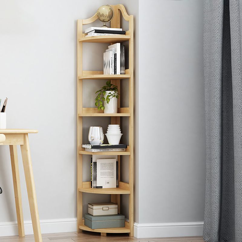Modern Style Open Back Bookshelf Vertical Wooden Bookcase with Shelves