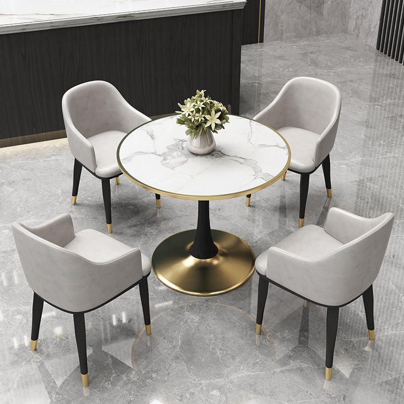 Tavolo da pranzo contemporaneo da 31,5 pollici tavolo rotondo per cucina e sala da pranzo