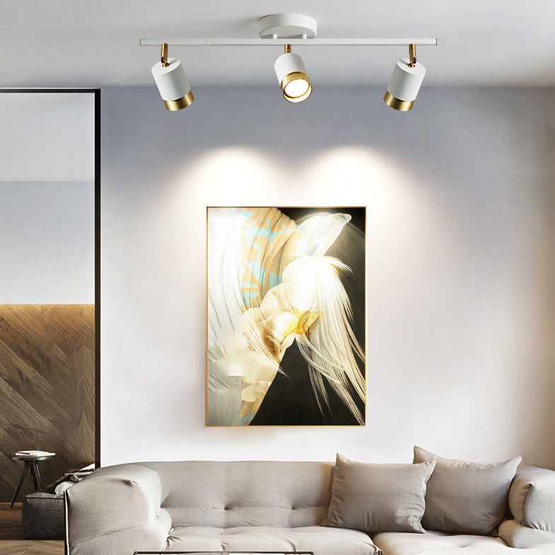 Nordische zylindrische Metallschienenstrahler, halbbündige Deckenschienenbeleuchtung für das Foyer