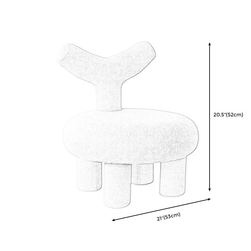 Armless Parsons Chair Wool Chair Fixed Back Chair for Living Room