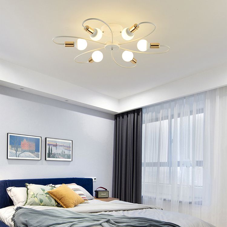 Simple Metallic Ceiling Lamp Contemporary Flush Mount Light Fixture