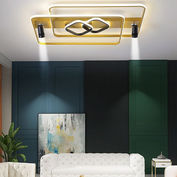 Projecteur de plafond affleurant pour salon, cadre en aluminium, luminaire sur rail LED