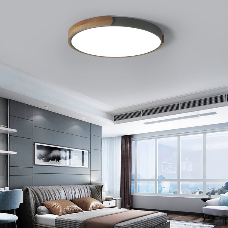 Modern Style 1-Light Flush Mount Light Fixtures Cylinder Metal Flush Ceiling Led Light Fixture