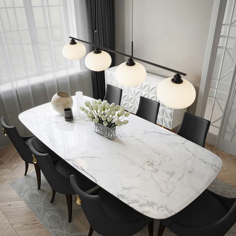 Modern Golden/Black Ceiling Light Metal/Glass Kitchen Island Lighting for Home