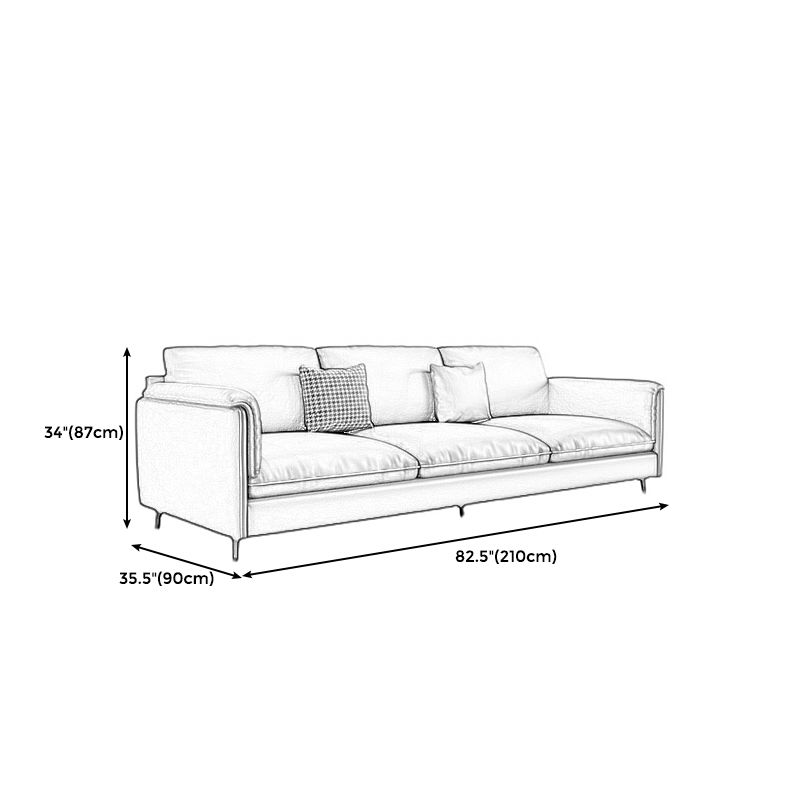 Sofá rectangular con almohada y asiento de esponja lleno de cojines de cuero de imitación