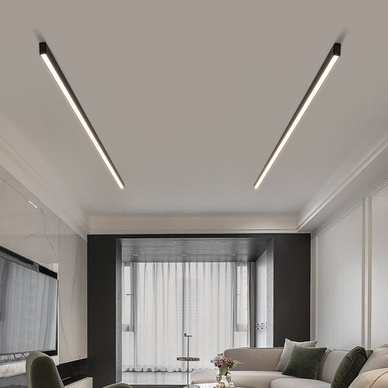 Luz de techo completa minimalista moderna de la barra de la cocina de la aleación de aluminio de la luz de techo LED de la tira larga