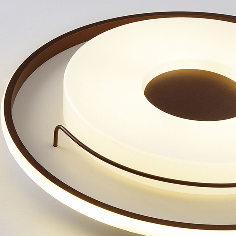 16"/19.5" Dia White Round Ceiling Flush Light Nordic Style LED Acrylic Flushmount Lighting in Warm/White Light