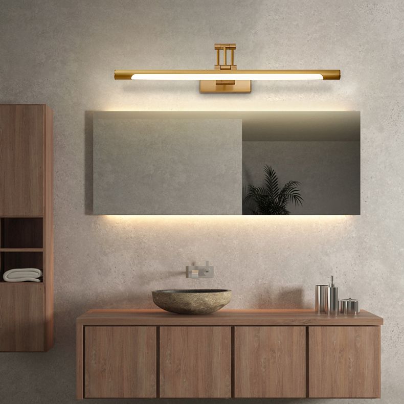 Modern Simple Copper Makeup Mirror Lamp Nordic LED Mirror Light Fixture for Bathroom