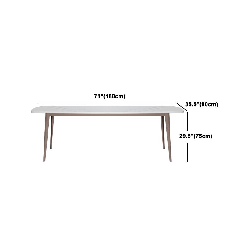 Designer Dining Set 1/2/4/5/7 Pieces Stone and Metal Dinette Set in White