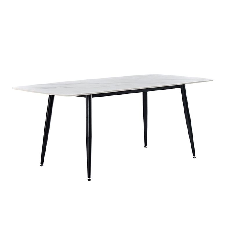 Dining Room Set Modern with Sintered Stone Dining Table and Padded Chairs