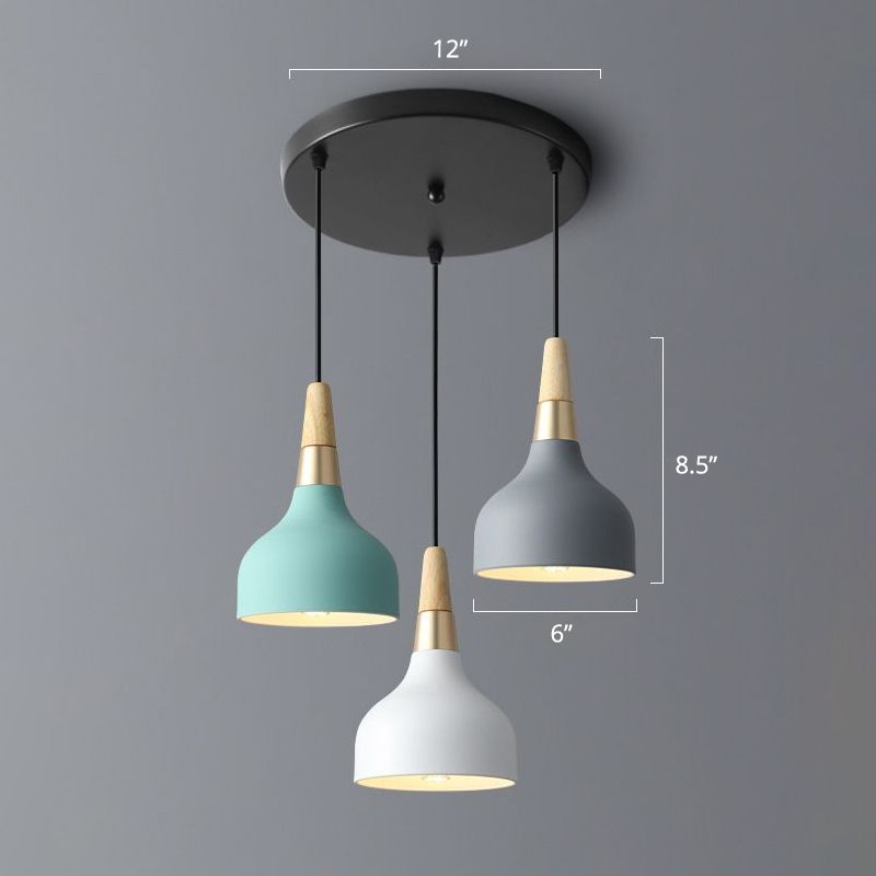 Drop-artige Multi-Pendelleuchte Nordic Metal 3 Lampen Esszimmerhängeberechnung Leuchte