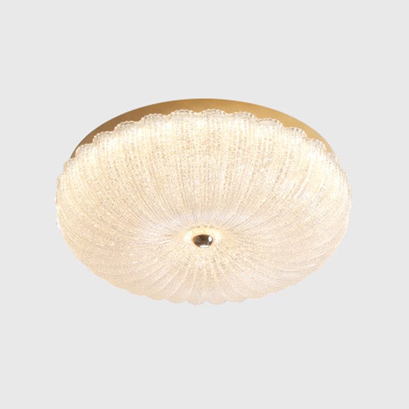 Modern Style Ceiling Mount Light Round LED with Glass Shade for Bedroom