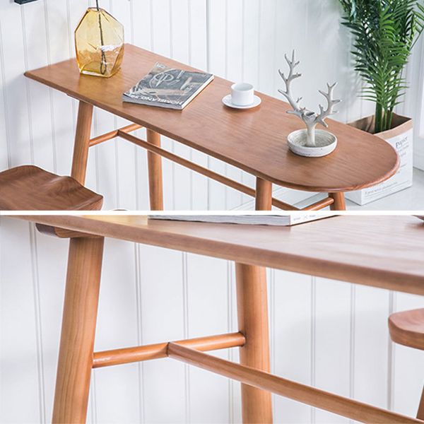 Glam 1/3 Pieces Bar Table Set Rectangle Wooden Counter Table for Home Use